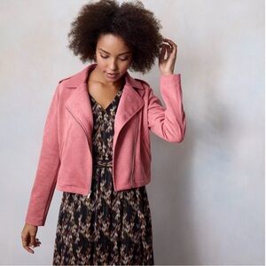 LC Lauren Conrad Women's Blush Leather Jacket